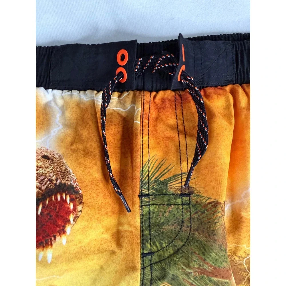 Jurassic World Swim Trunks Boys 14/16 Multicolor Excellent Dinosaur Graphic